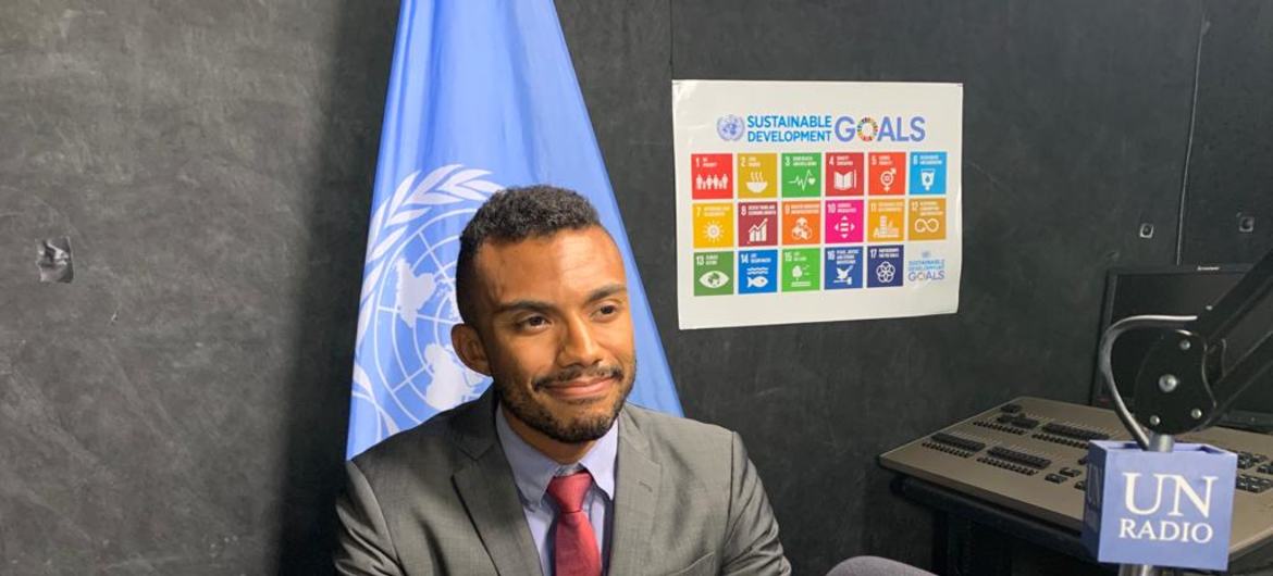 Christopher Johnson, porta-voz do Departamento de Estado americano durante entrevista na sede da ONU