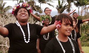 Performers sing at the virtual concert 