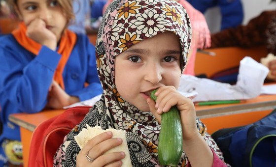 School meals are being provided to children in Syria by the World Food Programme. (October 2018)