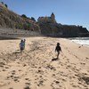 Beach clean-up at Praia da Poça, a popular little beach at the start of the Estoril - Cascais coast, in Portugal. 
