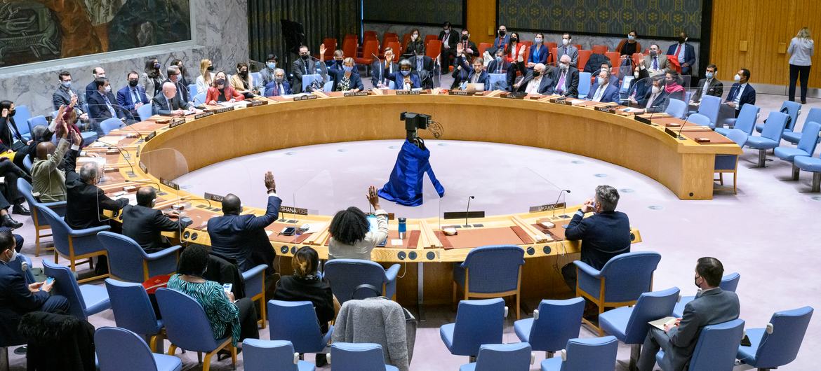 نشست شورای امنیت سازمان ملل متحد در مورد وضعیت اوکراین، 27 فوریه 2022.