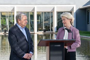 Guterres e Ursula von der Leyen, presidente da Comissão Europeia 