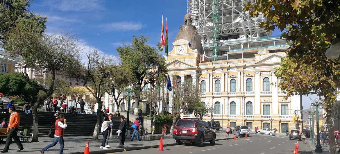 Edificio de la Asamblea Legislativa en La Paz, en Bolivia.