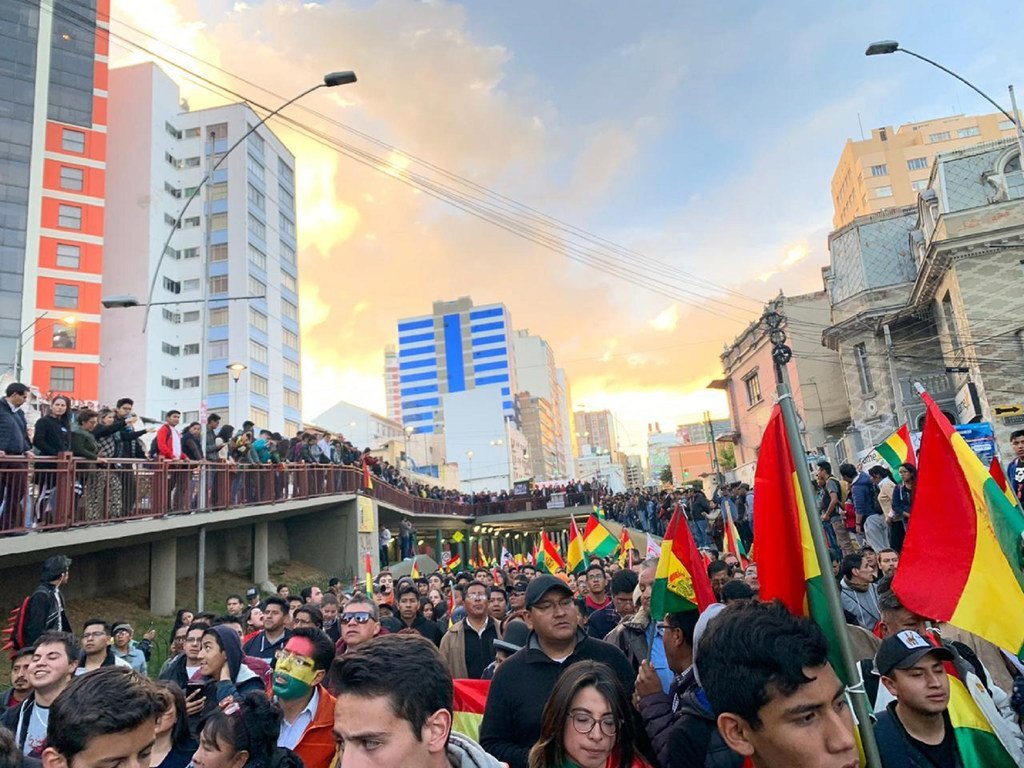 Des manifestants dans les rues de La Paz, la capitale de la Bolivie (photo d'archives).