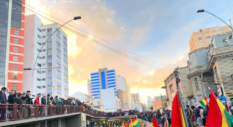 Protestas en La Paz, Bolivia.