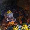 Altar con cráneo para el Día de Muertos en Tres Reyes, Quitana Roo, México