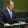 Le ministre russe des Affaires étrangères, Serguei Lavrov devant l'Assemblée générale de l'ONU.