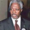 Kofi Annan speaks to press