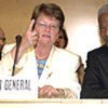 Gro Harlem Brundtland con Kofi Annan