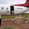 Unloading WFP aid in DRC