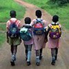 Walking to school in Kampala