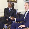 Kofi Annan, President Bush at the White House today