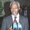 Kofi Annan speaking to press