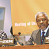 Kofi Annan speaking at opening of Children's Forum