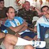 UN peacekeepers in Cyprus watching the World Cup