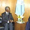 Kofi Annan, President Bush meet before addressing UN Assembly
