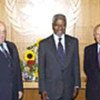 Kofi Annan with Glafcos Clerides (right) & Rauf Denktash
