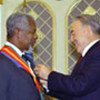 Kofi Annan receives Order of Dostyk from President Nazarbayev