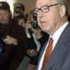 Hans Blix speaking to the press