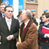 Amb. Kolby (middle) with SRSG Steiner on visit to Kosovo