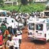 Liberian refugees at UNHCR compound in Tabou