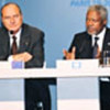 Kofi Annan and French President Jacques Chirac