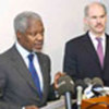 Kofi Annan et le Ministres des affaires étrangères grec, George Papandreou