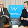 Hans Blix with UNCA president Tony Jenkins