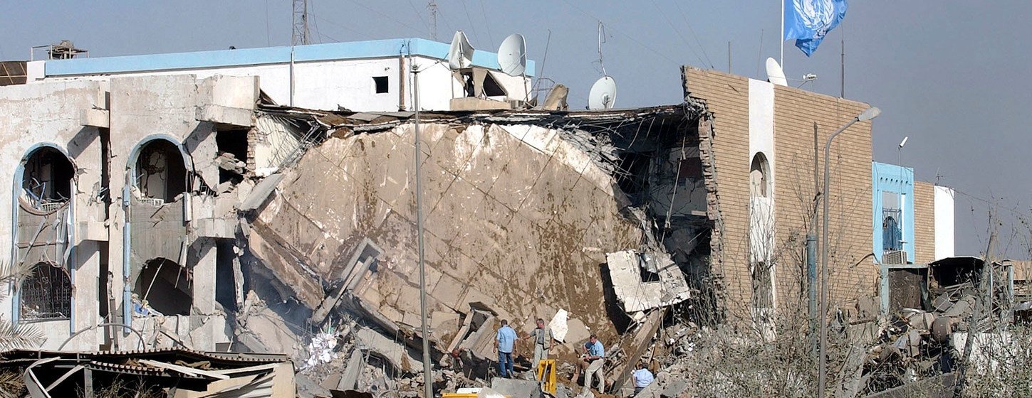 2003年8月19日，联合国驻伊拉克办事处所在地，位于巴格达的运河饭店遭遇炸弹袭击。