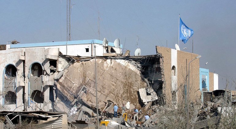 Штаб-квартира ООН в Багдаде после теракта 19 августа 2003 г.