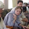 Bettina Goislard at a meeting in Ghazni