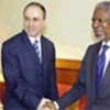 Kofi Annan et le ministre des Affaires étrangères d'Israël (archives)