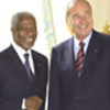 Kofi Annan en compagnie du Président Jacques Chirac