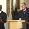 Kofi Annan et le Président Chirac lors de la conférence de presse