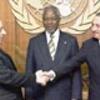 UN Secretary-General António Guterres shakes hands with US Secretary of State Blinken at the United Nations headquarters in New York.