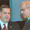 Mohamed ElBaradei (R) with Spencer Abraham