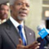 Kofi Annan briefs press