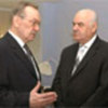 SRSG Holkeri (L) with President Alfred Mojsiu