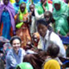 UN agency staff interviewing internally displaced women