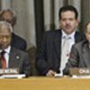 Kofi Annan (left) at the Group of 77 meeting