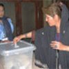 Afghan woman casts her vote