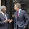 Annan with Prime Minister Blair at 10 Downing Street