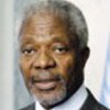 Kofi Annan speaks to reporters