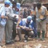 Radiation readings being taken at Shinkolobwe mine
