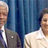 Annan and Thoraya Ahmed Obaid of UNFPA  (file photo)