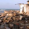 Devastated homes on the northern coast of Sri Lanka.