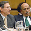 Dr. Pierre Goldschmidt (l) briefs IAEA Board
