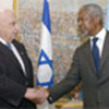 Annan with Israeli Prime Minister Sharon in Jerusalem