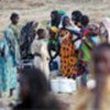 Sudanese refugees at water point in eastern Chad