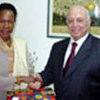 Anna Tibaijuka and Prime Minister Ahmed Qurei